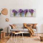 Panoramabild Lavendel Blumen Holz 3D
