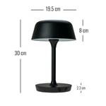 Valencia Tischlampe schwarz aufladbar Schwarz - Metall - 20 x 30 x 20 cm