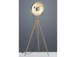 Tripod Stehlampe Industrial Stativ Holz Braun - Grau - Metall - Massivholz - 66 x 158 x 66 cm