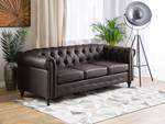 3-Sitzer Sofa CHESTERFIELD Braun - Dunkelbraun - 208 x 78 x 88 cm