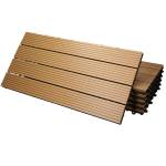 Terrassenfliesen Set 60x30 cm 1m² Teak Holz teilmassiv - 30 x 3 x 60 cm