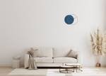 Design Wanduhr THE BLUE NIGHT. Blau - Holzwerkstoff - Metall - 58 x 54 x 1 cm
