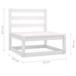 Canapé central 3007913-3 Blanc - Bois massif - Bois/Imitation - 70 x 67 x 70 cm