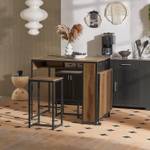 Table Haute Table de Bar FWT96-PF Marron - Bois manufacturé - 164 x 91 x 63 cm