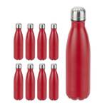 Gourde inox bouteille eau rouge lot de 9 Noir - Rouge - Argenté