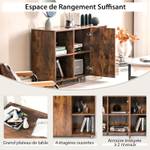 Support Imprimante Roulant JV10697 Marron - Bois manufacturé - 69 x 40 x 110 cm