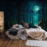 Vlies Fototapete Wald Nacht Mond Dunkler