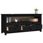 TV-Schrank D378 Schwarz - Massivholz - 35 x 52 x 114 cm