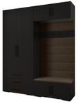 Garderobe Inova 3 Z12 Schwarz - Braun - Schwarz