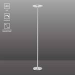 LED Deckenfluter Stehlampe rund Silber - Metall - 28 x 190 x 28 cm