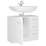 Badezimmerschrank Weiß - Holzwerkstoff - Massivholz - 30 x 54 x 63 cm