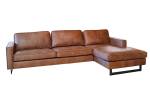 Ecksofa VILIUS 3-Sitzer mit Longchair Braun - Ecke davorstehend rechts