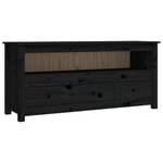 TV-Schrank D378 Schwarz - Massivholz - 35 x 52 x 114 cm