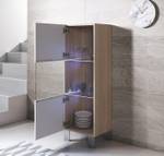 Vitrine Luke V3 Imitation truffier de Sonoma - Blanc - Hauteur : 138 cm