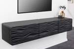 Sideboard WAVE Schwarz - Massivholz - Holzart/Dekor - 160 x 30 x 38 cm