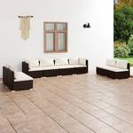 Salon de jardin (lot de 8) 3013635-5 Marron - Blanc - Métal - Polyrotin - 70 x 60 x 70 cm