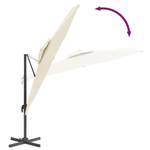 Parasol cantilever double toit 3044868 Blanc - Métal - Textile - 300 x 268 x 400 cm