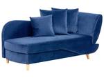 Chaiselongue MERI Blau - Marineblau - Eiche Hell - Armlehne davorstehend links