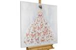 Acrylbild handgemalt Schmetterlingsball Grau - Pink - Massivholz - Textil - 80 x 80 x 4 cm