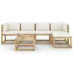 Garten-Lounge-Set 3016481-5 (6-teilig) Weiß - Holzwerkstoff - Holzart/Dekor - 64 x 70 x 64 cm