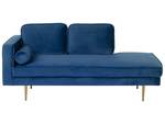 Chaiselongue MIRAMAS Blau - Gold - Marineblau - Armlehne davorstehend rechts - Ecke davorstehend links