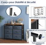 Commode Chambre 6 Tiroirs JZ10056CF Marron - Bois manufacturé - 30 x 71 x 80 cm