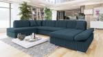 Ecksofa Bergen Cord Blau - Ecke davorstehend rechts