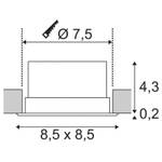 Einbaustrahler Square Horn 5 x 9 x 5 cm