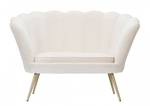 2-Sitzer-Sofa aus Samt Weiß - Metall - 130 x 84 x 74 cm