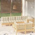 Garten-Lounge-Set Weiß - Massivholz - 64 x 29 x 64 cm