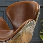 Fauteuil vintage en cuir marron Marron - Cuir véritable - 62 x 89 x 68 cm