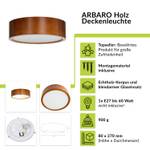 Deckenlampe ARBARO Holz - 27 x 8 x 27 cm - Durchmesser: 27 cm - Flammenanzahl: 1