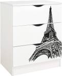 Commode blanche ROMA - Tour Eiffel Bois manufacturé - 42 x 78 x 60 cm