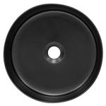 Lavabo ronde avec trop-plein Noir Noir - Céramique - 36 x 12 x 36 cm