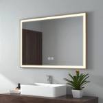 EMKE Badspiegel 100x70cm Silber - Glas - 70 x 4 x 100 cm