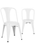 Chaise metal industriel BROOK (lot de 2) Blanc