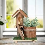 Blumentopf Holz mit Vogelhaus