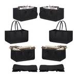 8 x Kaminholztasche aus Filz schwarz Schwarz