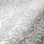 Tapete Floral Blätter Hellgrau Silber Grau - Silber - Weiß - Kunststoff - Textil - 53 x 1005 x 1 cm