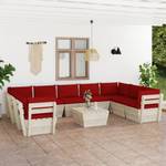 Garten-Lounge-Set (10-teilig) 3016490-23 Rot - Rotbraun