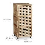 Rollcontainer 3 Fächer Walnuss Braun - Holzwerkstoff - 41 x 92 x 41 cm