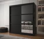 ARMOIRE À PORTES COULISSANTES MIROR Largeur : 180 cm - Noir