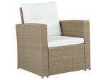 Set de jardin LUCA Beige - Bleu - Marron - Blanc - Polyrotin - 128 x 77 x 61 cm