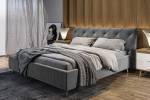 Bett ANNY Polsterbett Velvet Grau - 236 x 111 cm