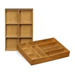 Schubladeneinsatz Bambus 2er Set Braun - Bambus - Holzwerkstoff - 31 x 7 x 46 cm