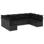 Gartensitzgruppe K5590(9-tlg) Schwarz - Massivholz - 69 x 62 x 55 cm