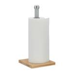 Quadratischer Küchenrollenhalter Braun - Grau - Silber - Bambus - Metall - 16 x 35 x 16 cm