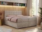 Boxspringbett CARMEN Sandbraun - Breite: 200 cm - H4 - Textil