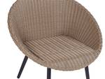 Bistro Set ORTIGIA 3-tlg Beige - Schwarz - Blau - Weiß - Polyrattan - 82 x 75 x 70 cm