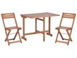 Bistro Set LENOLA 3-tlg Braun - Massivholz - 95 x 72 x 65 cm